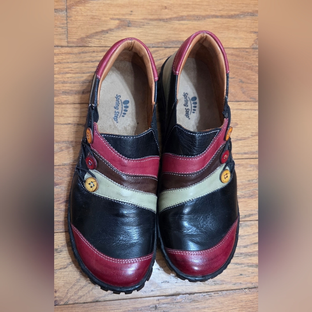 Spring Step Neeta Leather Button MultiColor Leather Slip On Shoes Size EU39US8.5 - Picture 6 of 16